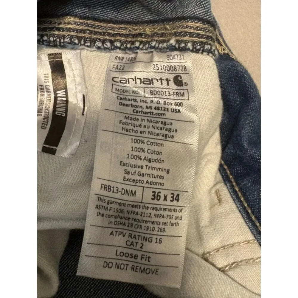 Carhartt Cat 2 Loose Fit Mens Carpenter Jeans 36x34